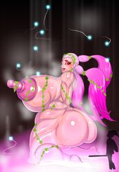 a- ass bimbo blush eyelashes gigantic_nipples great_fairy great_fairy_(ocarina_of_time) huge_ass huge_breasts huge_nipples hyper_ass hyper_breasts kneeling large_areolae link link_(ocarina_of_time) long_hair long_nipples ocarina_of_time open_mouth pink_hair puffy_nipples stick_nipples the_legend_of_zelda thick_thighs twintails unseen_male_face vines