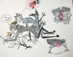 anthro avian bird breast climax demon drawn father_and_daughter helluva_boss incest male/female mother_and_daughter octavia_(helluva_boss) owl owl_demon pussy_climax stella_(helluva_boss) stolas_(helluva_boss) straight triangle vagina