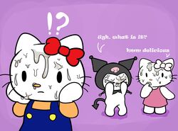 3girls cum cum_on_face hello_kitty hello_kitty_(character) hello_kitty_(series) humor kitty_white kuromi mob_face multiple_girls onegai_my_melody sanrio tagme turch