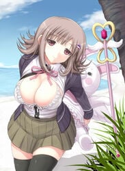 1girls adorable bangs barely_contained beach big_breasts bikini bikini_top bikini_under_clothes black_stockings blue_sky breasts breasts_too_big bursting_breasts busty cleavage cute cute_expression cute_eyes cute_face danganronpa danganronpa_2:_goodbye_despair danganronpa_s:_ultimate_summer_camp female female_focus female_only frills front-tie_bikini front-tie_top front_view hair_ornament head_tilt hourglass_figure huge_breasts human human_focus human_only large_breasts leaning leaning_forward light-skinned_female light_skin looking_at_viewer mole mole_on_breast nanami_chiaki ocean open_clothes open_clothing open_shirt red_eyes sea seaside shirt_open shirt_unbuttoned short_hair shortstack skirt sky smile smiling smiling_at_viewer soft soft_breasts solo solo_female solo_focus stockings straight_hair super_danganronpa_2 swimsuit swimsuit_under_clothes thick thick_thighs unbuttoned unbuttoned_shirt voluptuous voluptuous_female water white_bikini white_bikini_top white_swimsuit wholesome