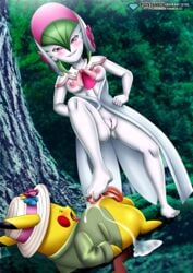 assertive assertive_female barefoot bbmbbf blush brought_to_obedience cum cum_on_chest cum_on_feet cum_on_ground defeated diamond_level fashionable_style_gardevoir female female/male female_domination femdom footjob footjob_with_one_foot game_freak gardevoir happy_dom happy_female holowear_(pokemon) horny_female male nintendo palcomix pietros_secret_club pikachu pokemon pokemon_(species) pokemon_unite pokephilia size_difference smile soles toes