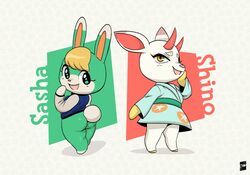 1boy 1girls animal_crossing ass big_butt bottomless cute female fur furry goat joaoppereiraus looking_at_viewer male nintendo rabbit rule_63 sasha sasha_(animal_crossing) shino_(animal_crossing) video_games