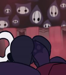 2021 2boys anal anal_sex animated animated_gif anthro arthropod ass ass_bounce ass_jiggle ass_juice balls being_watched big_ass black_eyes black_skin blush bouncing_balls duo erection femboy from_behind_position gay genital_fluids genitals gif girly grimm_(hollow_knight) hi_res highres hollow_knight horn huge_ass humanoid_penis male_only mask penis people_in_background precum protagonist_(hollow_knight) rabblet tagme thick_ass thick_penis video_games white_face yaoi