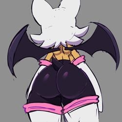 1girls 2021 ass ass_focus bat bat_wings big_ass big_ears black_legwear bubble_butt clothing fat_ass female female_only furry furry_only huge_ass looking_away monamania raised_tail rouge_the_bat seductive sega simple_background solo sonic_(series) standing straight sweetdandy tail thick_thighs video_games white_fur white_skin wide_hips wings