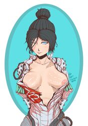 2d apex_legends big_breasts breasts female female_only getfuckednerd solo sweat sweatdrop sweaty wraith_(apex_legends) wraith_quarantine_722