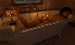 3d bathtub candle candles nude nude_female silky58 wax wax_on_body wax_play