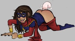 ahe_gao ahegao babby dark-skinned_female female_superhero floating_penis interracial kamala_khan light-skinned_male long_hair marvel marvel_comics ms._marvel muslim muslim_female pakistani pakistani_female straight straight_hair superhero superheroine tongue_out