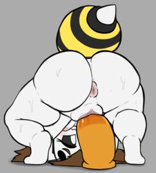 anus bee bee_girl big_ass bumba_bee dildo dildo_in_pussy ebiinari female insect_humanoid original_character sex_toy shortstack