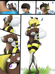 ass_expansion bee bee_girl blonde_hair brainwashing breast_expansion db-palette derpnuggets female gender_transformation hand_on_breast heeled_feet huge_ass huge_breasts human_to_anthro hybrid identity_death mtf_transformation multi_eye pointy_ears ripped_clothing species_transformation spider_girl spider_web spider_web_bra spider_web_stockings takeover thick_thighs transformation wings