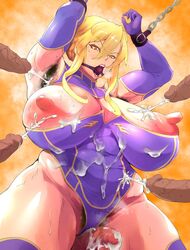 1girls 5boys angry arm_warmers armpit armpit_hair armpits arms_above_head armwear artoria_pendragon artoria_pendragon_(all) artoria_pendragon_(fate) artoria_pendragon_(lancer) ball_gag big_breasts big_thighs blonde_hair blue_arm_warmers blue_armwear blue_leotard blue_stockings blue_thigh_highs blue_thighhighs bondage braid braided_hair breasts chained chains cum cum_in_armpit cum_on_armpit cum_on_body cumming cumming_together cumshot curvaceous curved_penis curvy curvy_female curvy_figure dark-skinned_male dark_penis dark_skin disembodied_penis disembodied_penises drool drooling ejaculating_cum ejaculation embarrassed embarrassment erect_nipples erect_penis erection exposed_breasts exposed_nipples exposed_penis fate/grand_order fate/stay_night fate/zero fate_(series) female female_armpit_hair gag hair_bun hairy hairy_armpits hairy_pussy hairy_vagina intercrural leotard leotard_pull long_hair long_penis looking_down musclegut nipple_bulge nipples offscreen_character offscreen_male open_mouth orange_background orgasm orgasm_without_stimulation orgy ozaki_(artist) penis penis_between_thighs penis_out penises_everywhere pink_nipples psyozaki pubes pubic_hair pubic_tuft red_ball_gag restrained restrained_arms restrained_wrists restraints saliva semen semen_on_body skin_tight skin_tight_suit skintight skintight_suit steam steaming steaming_body steamy steamy_breath stockings sweat sweatdrop sweaty sweaty_breasts sweaty_thighs thick_penis thick_thighs thigh_highs thighhighs thighs tied_hair tight_clothing tight_fit veiny_penis visible_breath visible_nipples voluptuous yellow_eyes