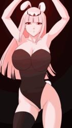 animated bunny_ears bunnysuit dancing hololive hololive_english hololive_myth mori_calliope pink_hair sweitlik virtual_youtuber