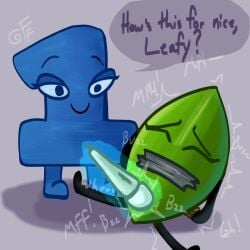 leafy (bfdi) from battle for bfb by fizzyfox (artist)