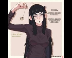 1boy 1girls all_fours animated asking_for_it black_hair coin_on_string dark-skinned_male dialogue failed_hypnosis fellatio female glasses handjob hypnosis instant_loss long_hair longer_than_30_seconds macstarva male mp4 music nude oc oni_(softshikioni) oral original original_character softshikioni sound tagme text tongue_out video voice_acted