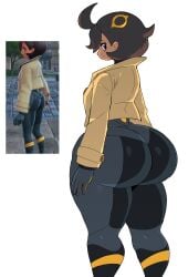 1girls 2d 2d_(artwork) 2d_artwork 3d 3d_background 3d_model 3d_render ass ass_focus big_ass big_butt black_hair bodysuit brown_hair brown_skin brown_skinned_female butt clothed clothed_female clothing coat cookie_dough_butt cyberlord1109 delicious_ass doughy_ass doughy_butt emma_(pokemon) emma_(pokemon_legends:_z-a) fat_ass fat_butt female female_focus female_only game_freak gamefreak gigantic_ass gigantic_butt glistening_ass glistening_body glistening_butt glitchlord8391 huge_ass huge_butt jacket large_ass large_butt looking_at_viewer looking_back looking_pleasured matiere_(pokemon) matiere_(pokemon_legends:_z-a) nintendo pokemon pokemon_legends:_z-a purple_eyes redraw reference_image shiny_ass shiny_butt shiny_skin shiny_thighs short_hair smile smiling smiling_at_viewer solo solo_female solo_focus staring staring_at_viewer thick thick_ass thick_butt thick_hips thick_legs thick_thighs tight_bodysuit tight_clothes tight_clothing tomboyish