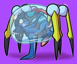 2025 anthro anthro_on_feral araquanid asphyxiation balls big_penis black_body black_exoskeleton blue_balls blue_body blue_eyes blue_hair blue_scales blush breath_play drowning erection exoskeleton feral generation_7_pokemon genitals hair holding_breath lizard male male/male motion_lines nintendo onishizukumo penis pink_penis pokemon pokemon_(species) puffed_cheeks reptile scales scalie ulti_(ultilix) ultilix vein veiny_penis white_eyes yellow_body yellow_exoskeleton yellow_sclera zoophilia