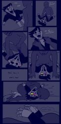 anonymous_female artist_request comic comic_page deltarune deltarune_chapter_2 english_dialogue english_text female garter_straps inanimate larger_female male malesub penis puppet pussy riding riding_dildo riding_penis self_insert smaller_male source_request spamton_g_spamton strap-on strapon vaginal_penetration vvondermoon y/n