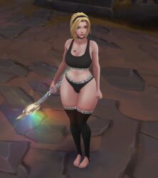 blacked blacked_clothing blonde_hair cute humiliation league_of_legends luxanna_crownguard mage mod qos qos_tattoo
