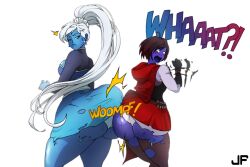 ass_expansion blue_skin blueberry_inflation huge_ass juicyflater ruby_rose weiss_schnee