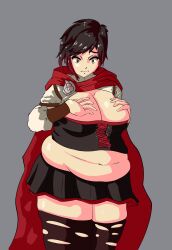 bbw big_belly breasts fat female huge_breasts ruby_rose thick_thighs undeadpenguin37