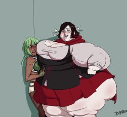 bbw breasts emerald_sustrai fat female huge_ass huge_breasts huge_thighs obese overweight overweight_female ruby_rose rwby ssbbw yegloman