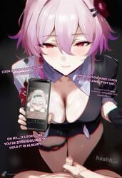 1boy 2girls ai_generated big_breasts blowjob blowjob_face blowjob_pov breasts caelus_(honkai:_star_rail) censored cleavage clothed_female_nude_male cottonmilk cuck cuckold cuckold_pov cumming_in_mouth dark-skinned_male dark_skin dialogue evernight_(honkai:_star_rail) female firefly_(honkai:_star_rail) holding_phone honkai:_star_rail honkai_(series) hoyoverse humiliation humiliation_fetish leaking_cum looking_at_partner looking_at_viewer male naked_male netorare netorase neutral_expression ntr penis pov pov_crotch pov_male pov_masturbation precum precum_drip small_penis teasing watching_sex watching_video