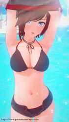 3d beach bikini breasts female huge_breasts mature nyxxzeiss ruby_rose