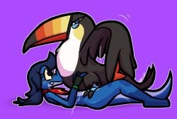 2025 4_fingers anthro anthro_on_feral anthro_penetrated avian beak black_beak black_body black_claws black_feathers blue_body blue_scales blue_sclera claws clothing cowgirl_position eyewear feathers female female_on_top female_penetrated femboy feral feral_penetrating feral_penetrating_anthro fingers from_front_position gay gay_anal gay_male gay_sex generation_7_pokemon glasses gloves green_clothing green_gloves green_handwear grey_eyewear grey_glasses handwear homosexual homosexual_male interspecies lizard looking_down male male/female male/male male_on_bottom male_penetrated male_penetrating male_penetrating_female narrowed_eyes nintendo on_bottom on_top orange_beak penetration pokemon pokemon_(species) power_bottom purple_eyes red_beak reptile scales scalie sex solo_male spread_wings squint toe_claws toucannon ulti_(ultilix) ultilix white_eyes wings yellow_beak yellow_body yellow_feathers yellow_sclera zoophilia