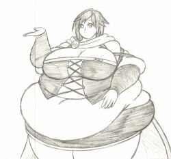 bbw breasts fat female huge_belly huge_breasts mizz-britt obese overweight pencil_(artwork) ruby_rose ssbbw thick_thighs