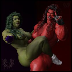 red she-hulk from marvel by valentine mafia3d