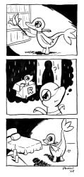 abandoned ambiguous_gender anus ass bed bookshelf box candle cardboard cardboard_box cleaning_tool comic container duo feather_duster female female_feral feral furniture generation_5_pokemon genitals hi_res humanoid imminent_sex in_box in_container interspecies looking_back nintendo phano pokemon pokemon_(species) presenting presenting_anus presenting_hindquarters presenting_pussy presenting_vulva pussy raining rescued servant silhouette smile snivy solo team_rocket vulva