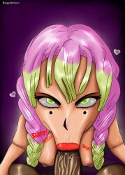 1girls anime big_dick big_penis bimbo_lips black_cock blowjob blowjob_face blowjob_in_the_pose blowjob_only blowjob_pov breasts dark-skinned_male deepthroat deepthroat_no_hands deepthroat_training demon_slayer dripping face_fucking female interracial kanroji_mitsuri kimetsu_no_yaiba lipstick male mitsuri_kanroji penis red_lipstick robyn_darkness saliva
