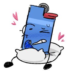 blush hceercs humping humping_pillow male object_character object_shows original original_character penis precum precum_drip sweatdrop tentacle tentacle_penis