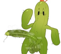 1boy 1male 2021 absurd_res anthro anthro_only anthrofied balls balls_awe big_penis black_eyes bodily_fluids cactus erect_penis erection genital_fluids genitals green_skin half-closed_eyes hi_res huge_cock huge_penis lagomorph leporid long_penis male male_only mammal penile penis plant seniorseasalt solo solo_male sweat sweatdrop sweater sweating sweaty sweaty_balls sweaty_penis sweaty_testicles testicles thick thick_penis white_background wide_hips