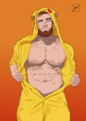 1boy bara cosplay gay hunk male male_only muscle onesie open_clothes spaceguybob