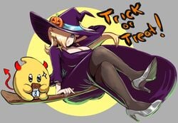 awesomeerix halloween halloween_costume luma mario_(series) mario_kart mario_kart_tour princess_rosalina witch witch_hat