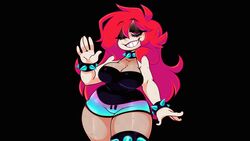 animated female goth pale-skinned_female red_hair smile smiling tank_top toon_michaela toxicsoul77 wave whore_eyes