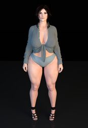 1girls 3d 3d_(artwork) big_ass big_breasts big_butt breasts brown_hair busty female female_only huge_breasts human lara_croft lara_croft_(survivor) leftent mature_female milf solo thick_ass thick_legs thick_thighs tomb_raider