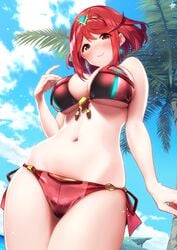 1girls baffu breasts female light-skinned_female light_skin nintendo pyra red_hair solo swimsuit tagme xenoblade_(series) xenoblade_chronicles_2