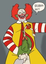 1boy cum cum_spurt ejaculation erection gloopfactory madness_combat male male_focus male_only male_solo masturbation mcdonald's pubic_hair solo_male tricky_the_clown