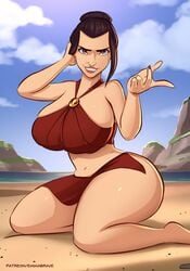 1girls avatar_the_last_airbender azula beach big_ass big_breasts big_butt big_hips big_thighs bikini cleavage curvy emmabrave female female_focus female_only hourglass_figure huge_ass huge_breasts huge_butt huge_hips huge_thighs large_breasts looking_at_viewer nickelodeon swimsuit thick_thighs wide_hips