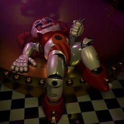 1girls 3d 3d_(artwork) animatronic baby_(fnafsl) blender blender_(software) canon_appearance circus_baby circus_baby_(fnaf) circus_baby_(original) female female_only five_nights_at_freddy's five_nights_at_freddy's:_sister_location full_color green_eyes orange_striped_panties panties red_hair red_panties robot robot_girl robot_humanoid solo solo_female zxxxarts