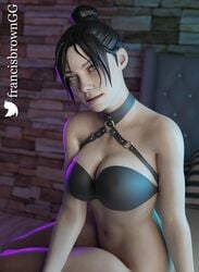 1girls 3d apex_legends big_breasts blender breasts cleavage female female_only francis_brown large_breasts solo wraith_(apex_legends)