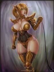 blonde_hair blood_elf female golden_armor tagme warcraft whip world_of_warcraft wow