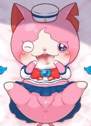 after_sex after_vaginal anthro anus chibi clothed cum cum_in_pussy cum_inside feline female furry hat kajiura no_panties sailor_uniform sailornyan shirt skirt solo solo_female spread_legs spreading yo-kai_watch