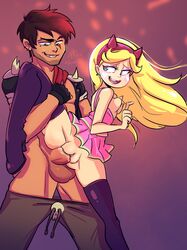 1boy 1boy1girl 1girls akirascrolls dress dress_lift earrings marco_diaz sex standing_sex star_butterfly star_vs_the_forces_of_evil vaginal_penetration