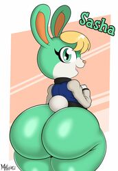 animal_crossing ass bottomless fur huge_ass male mrxrickyx nintendo rabbit sasha_(animal_crossing) thick_thighs video_games wide_hips