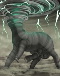 4:5 absurd_res air_creature animal_genitalia animal_penis balls big_balls big_penis camychan centaurworld cloud detailed_background elemental_creature equid equid_taur equine equine_penis erection feral genitals grass grey_body grey_stripes headless hi_res lightning male male_focus male_only male_solo mammal mammal_taur mountain nude outside penis plains plant quadruped side_view solo solo_male standing storm striped_body stripes taur tornado unusual_anatomy unusual_genitalia unusual_penis wind