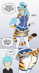 aqua_(konosuba)_(cosplay) ass ass_focus canon_couple cosplay flora_(twokinds) furry kono_subarashii_sekai_ni_shukufuku_wo! no_panties trace_legacy twokinds upskirt webcomic