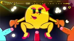 1girls animated ghost large_penis multiple_boys multiple_males pac-man_(series) pov tagme video