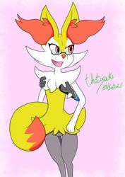 2021 absurd_res ambiguous_gender anthro braixen breasts digital_media_(artwork) duo female female/ambiguous fur genitals grey_body grey_fur hi_res katsurokurosaki lucario nintendo pokemon pokemon_(species) pussy red_body red_eyes red_fur solo_focus squeezing video_games white_body white_fur yellow_body yellow_fur